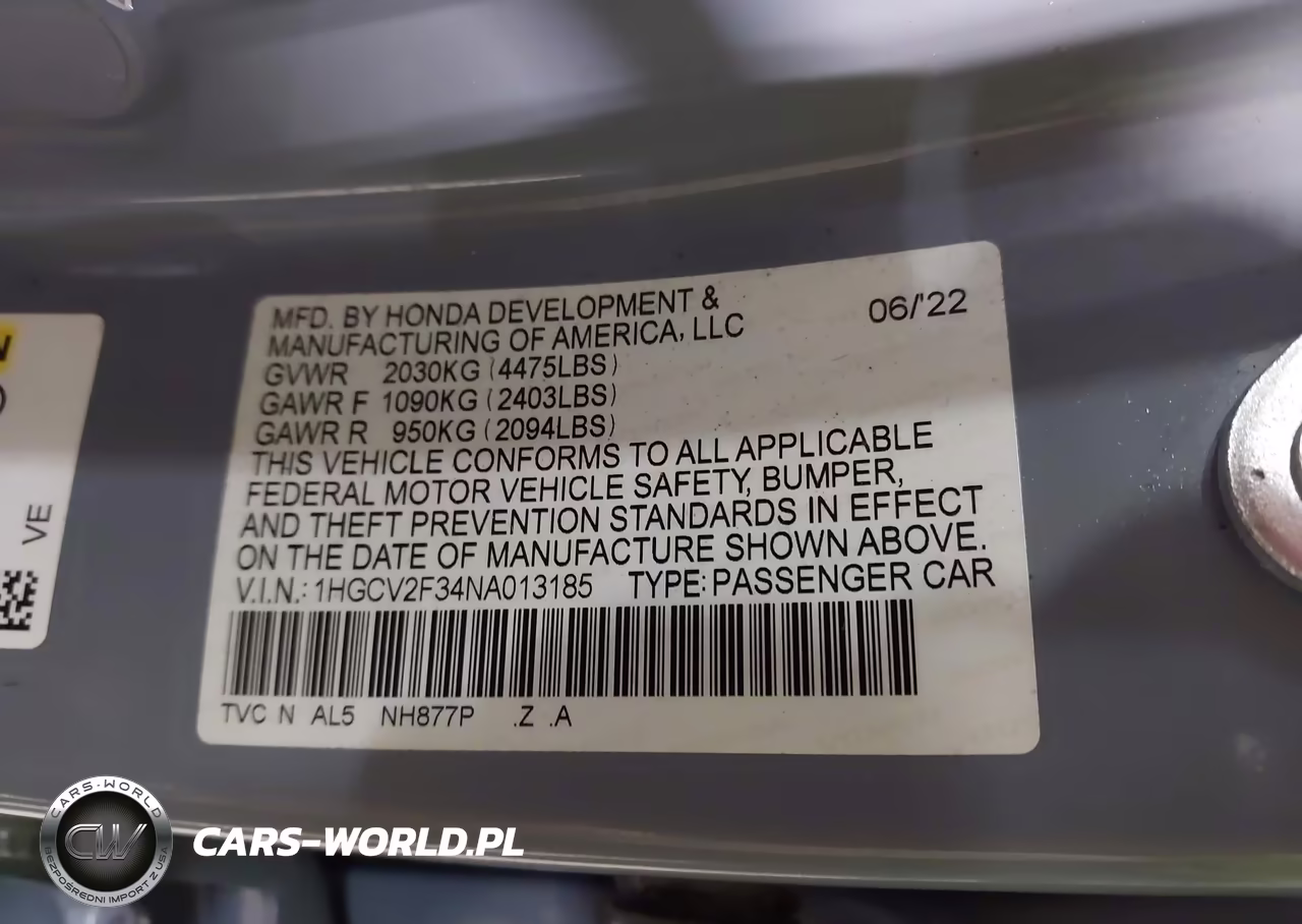 2022 Honda Accord Sport 2.0T VIN:1HGCV2F34NA013185 - 9
