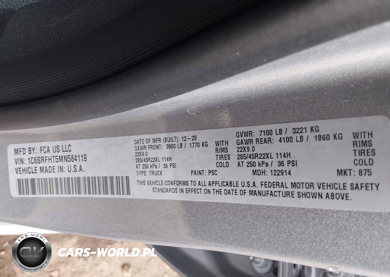 2021 Ram 1500 Limited 4X4 5'7 Box VIN:1C6SRFHT5MN584119 - 9