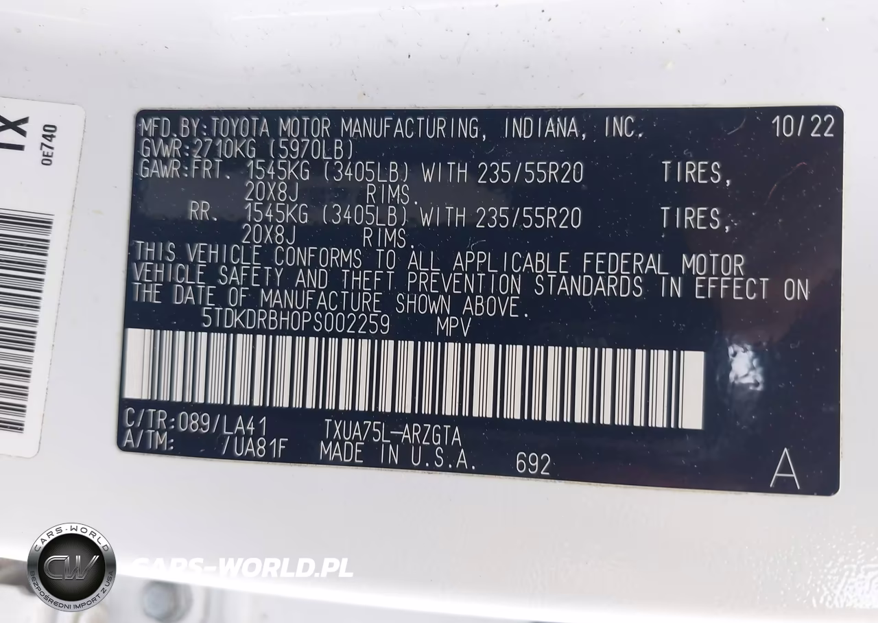 2023 Toyota Highlander Platinum VIN:5TDKDRBH0PS002259 - 9