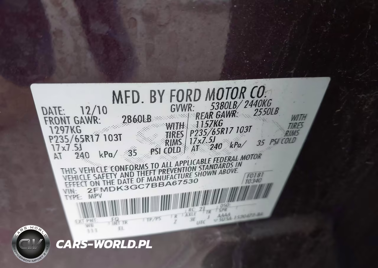 2011 Ford Edge Se VIN:2FMDK3GC7BBA67530 - 9