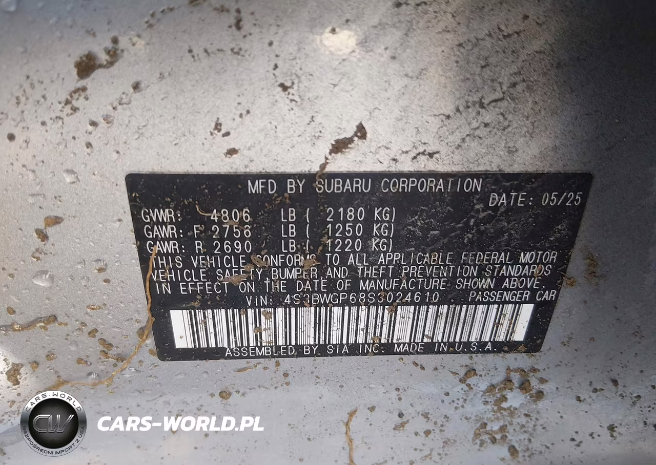 2025 Subaru Legacy Touring Xt VIN:4S3BWGP68S3024610 - 9