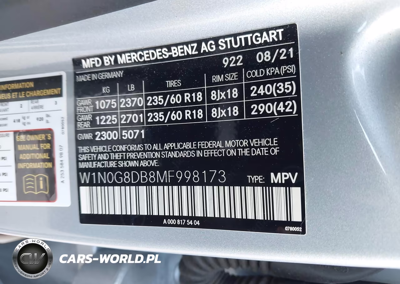 2021 Mercedes-Benz Glc 300 Suv VIN:W1N0G8DB8MF998173 - 9