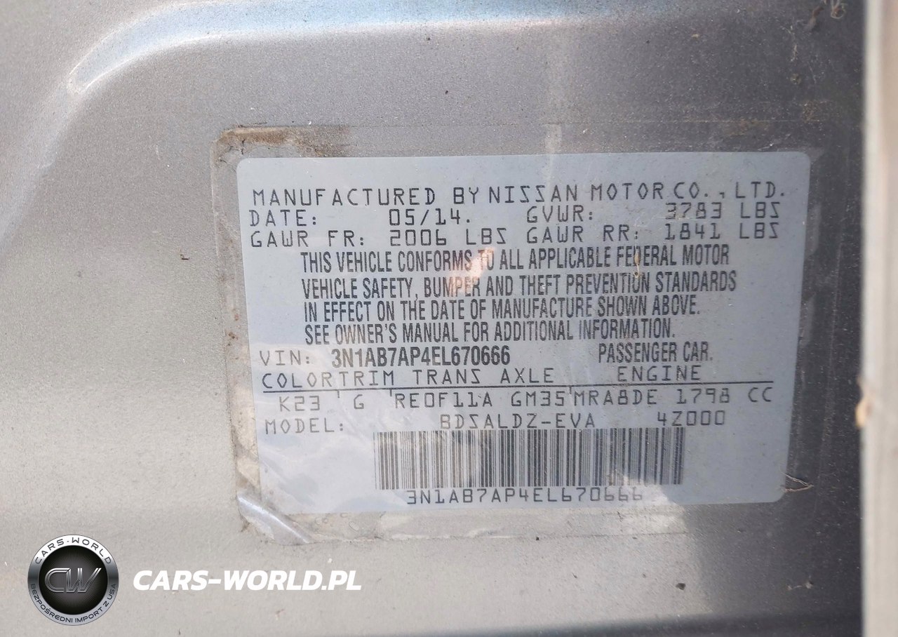 2014 Nissan Sentra Fe+ S-Fe+ Sv-S-Sl-Sr-Sv VIN:3N1AB7AP4EL670666 - 9