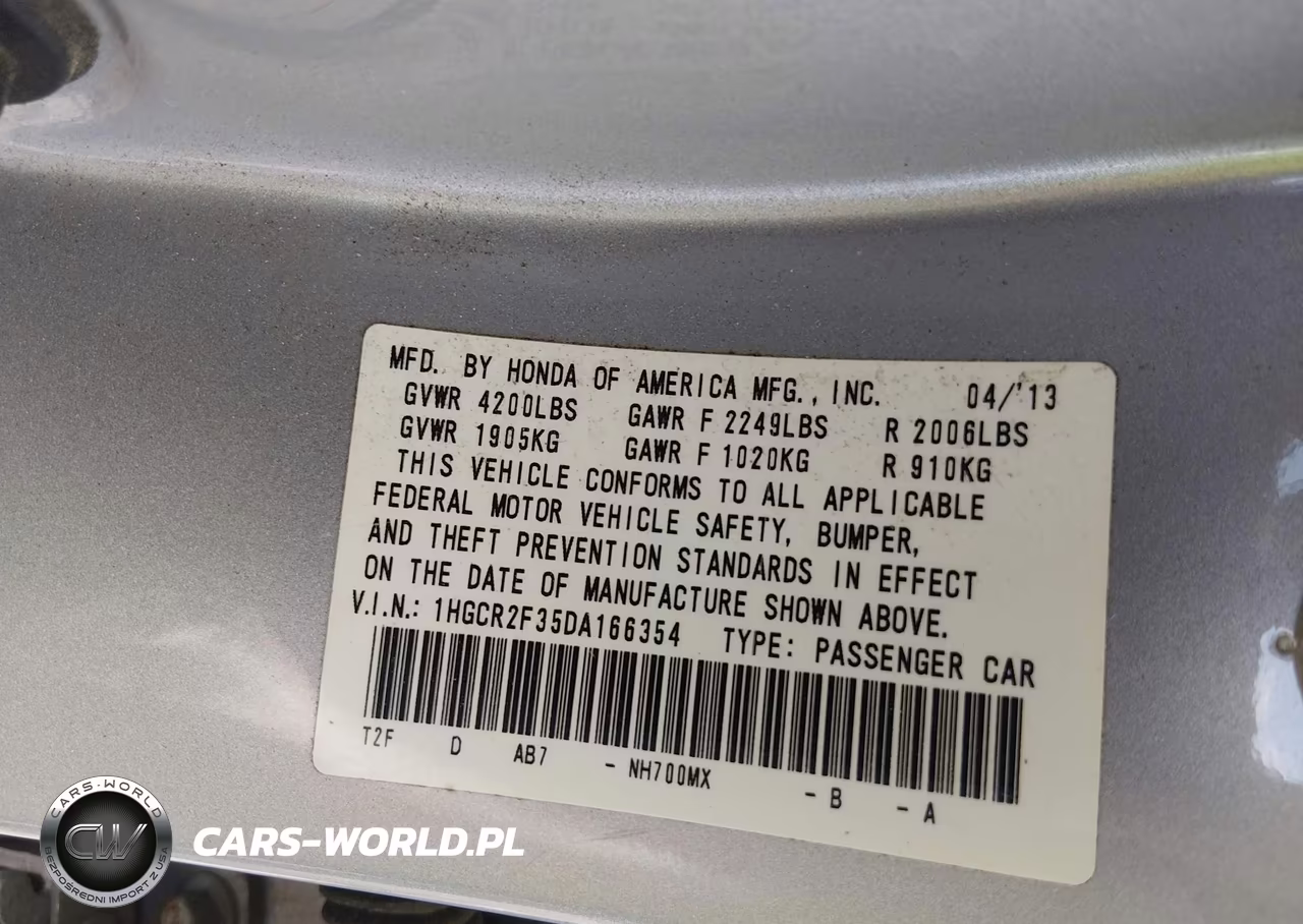 2013 Honda Accord Lx VIN:1HGCR2F35DA166354 - 9