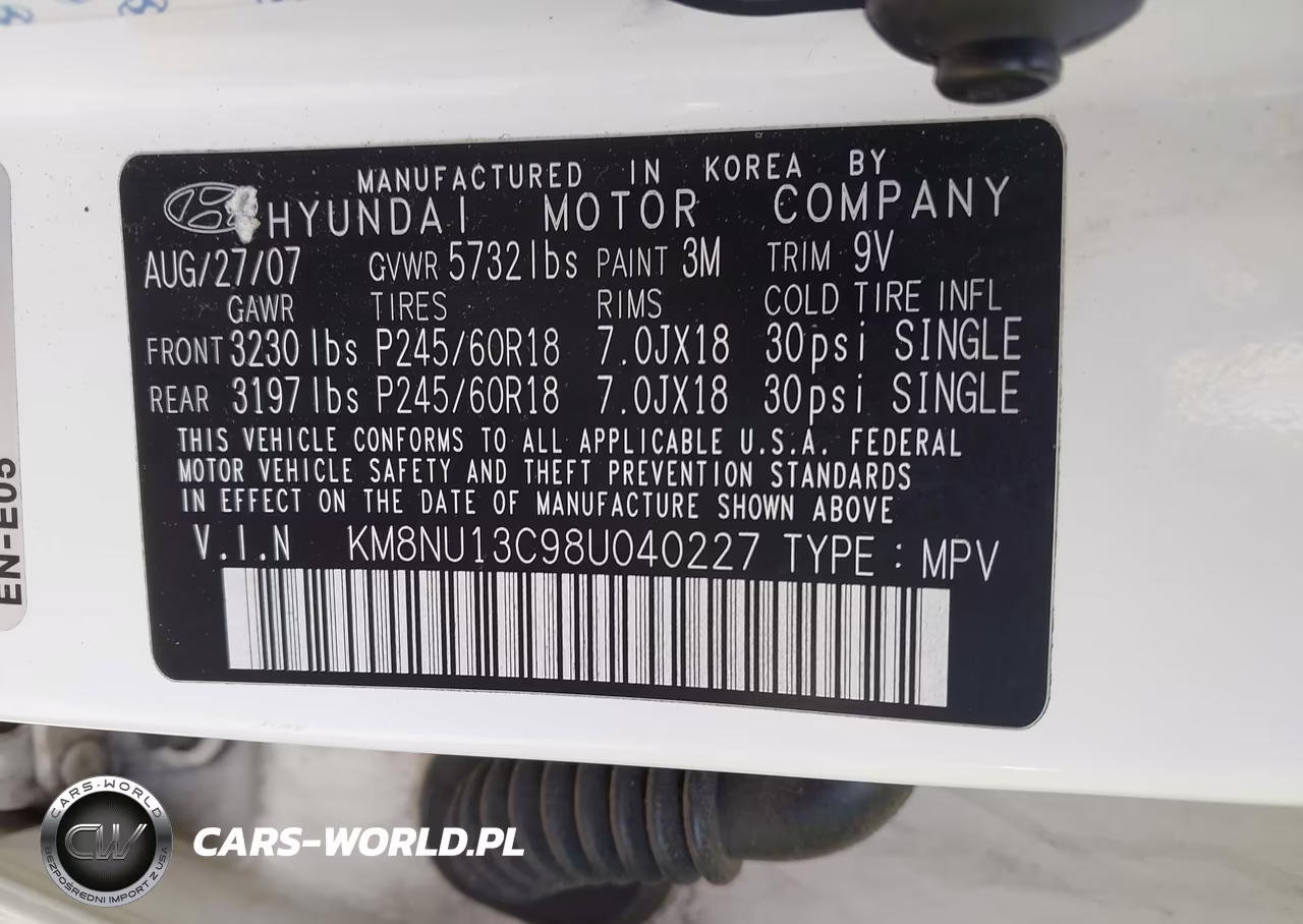 2008 Hyundai Veracruz Gls-Limited-Se VIN:KM8NU13C98U040227 - 9