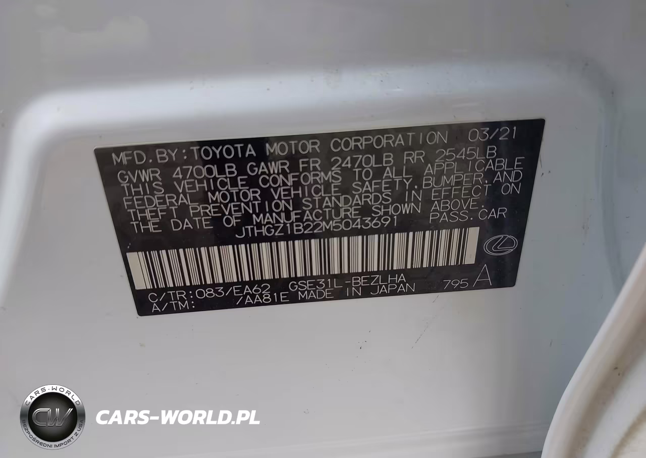 2021 Lexus Is 350 F Sport VIN:JTHGZ1B22M5043691 - 9