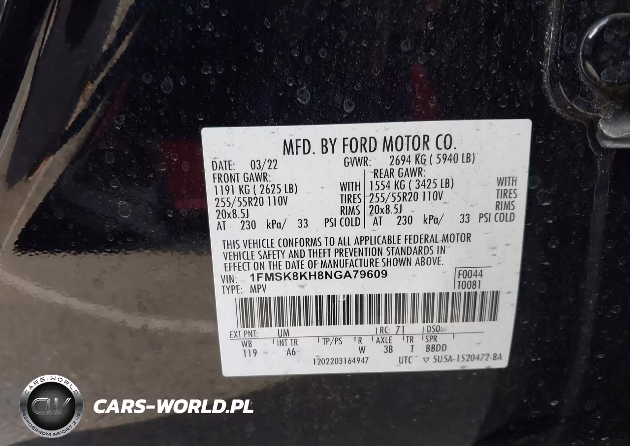 2022 Ford Explorer St-Line VIN:1FMSK8KH8NGA79609 - 9