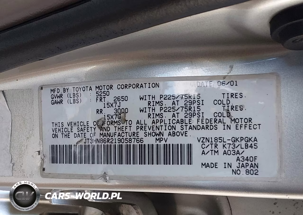 2001 Toyota 4Runner Sr5 V6 VIN:JT3HN86R219058766 - 9