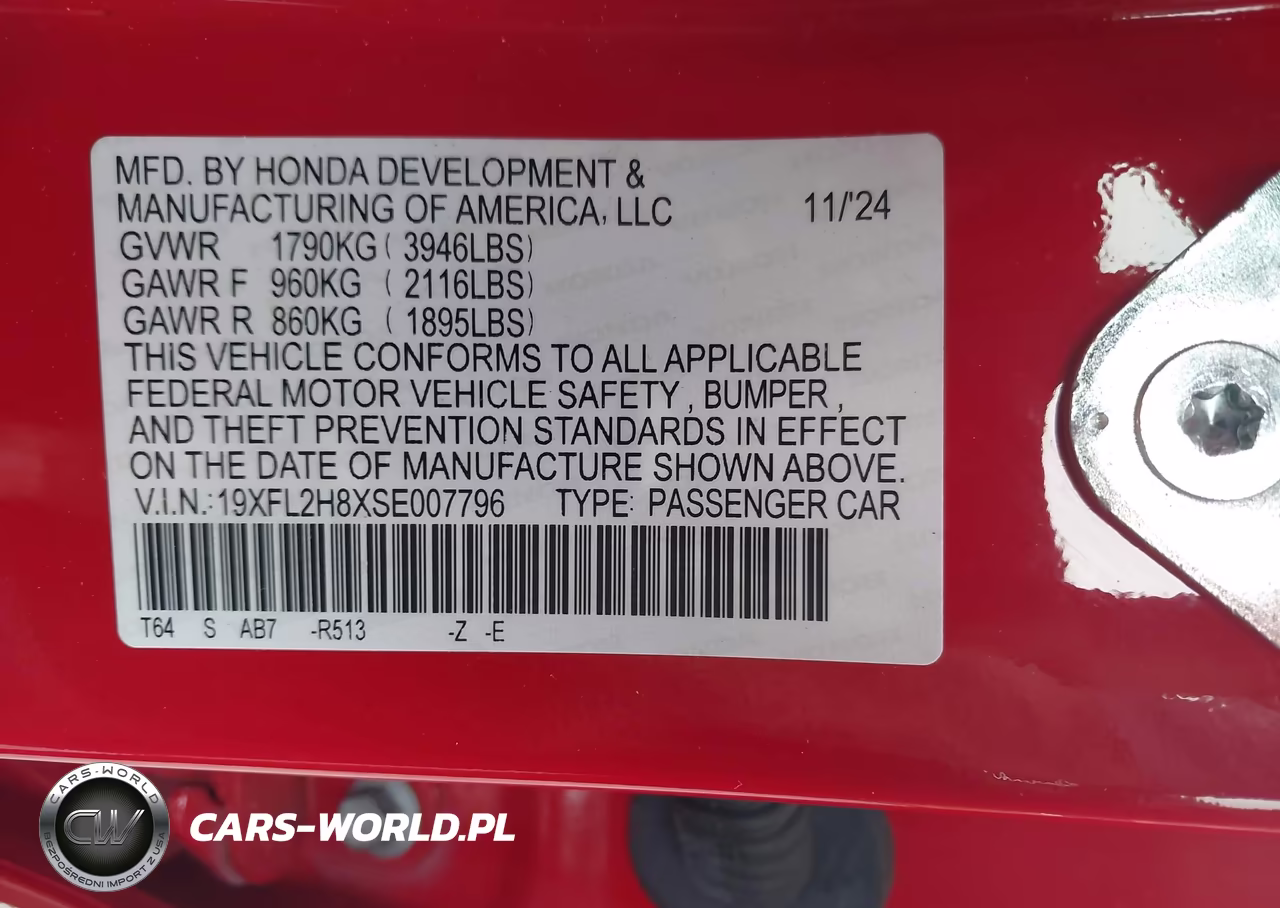 2025 Honda Civic Sedan Sport VIN:19XFL2H8XSE007796 - 9
