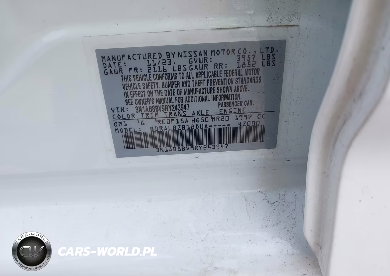 2024 Nissan Sentra S Xtronic Cvt VIN:3N1AB8BV9RY243947 - 9