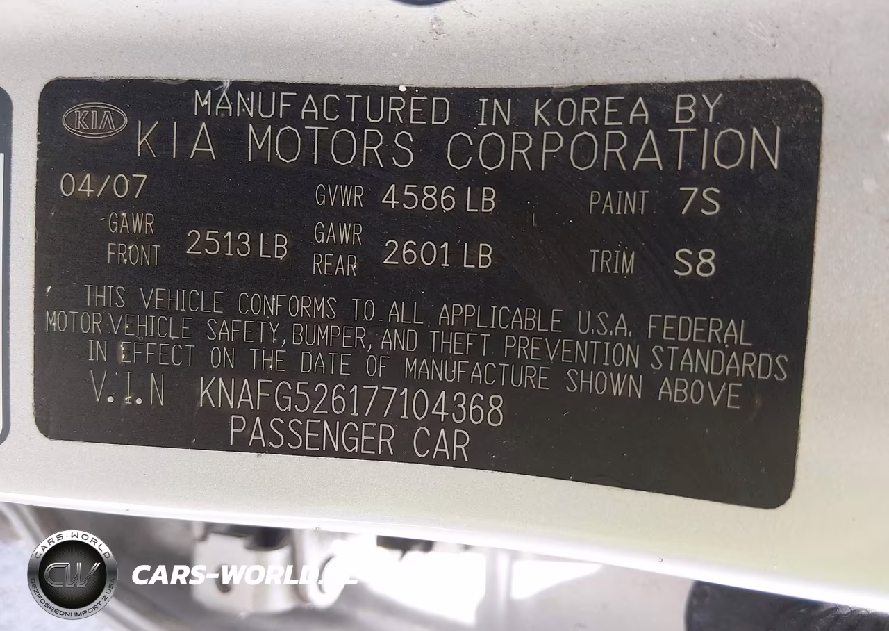 2007 Kia Rondo Ex V6 VIN:KNAFG526177104368 - 9