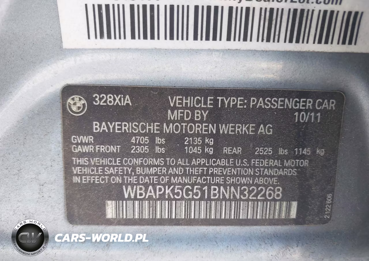 2011 BMW 328I xDrive VIN:WBAPK5G51BNN32268 - 9