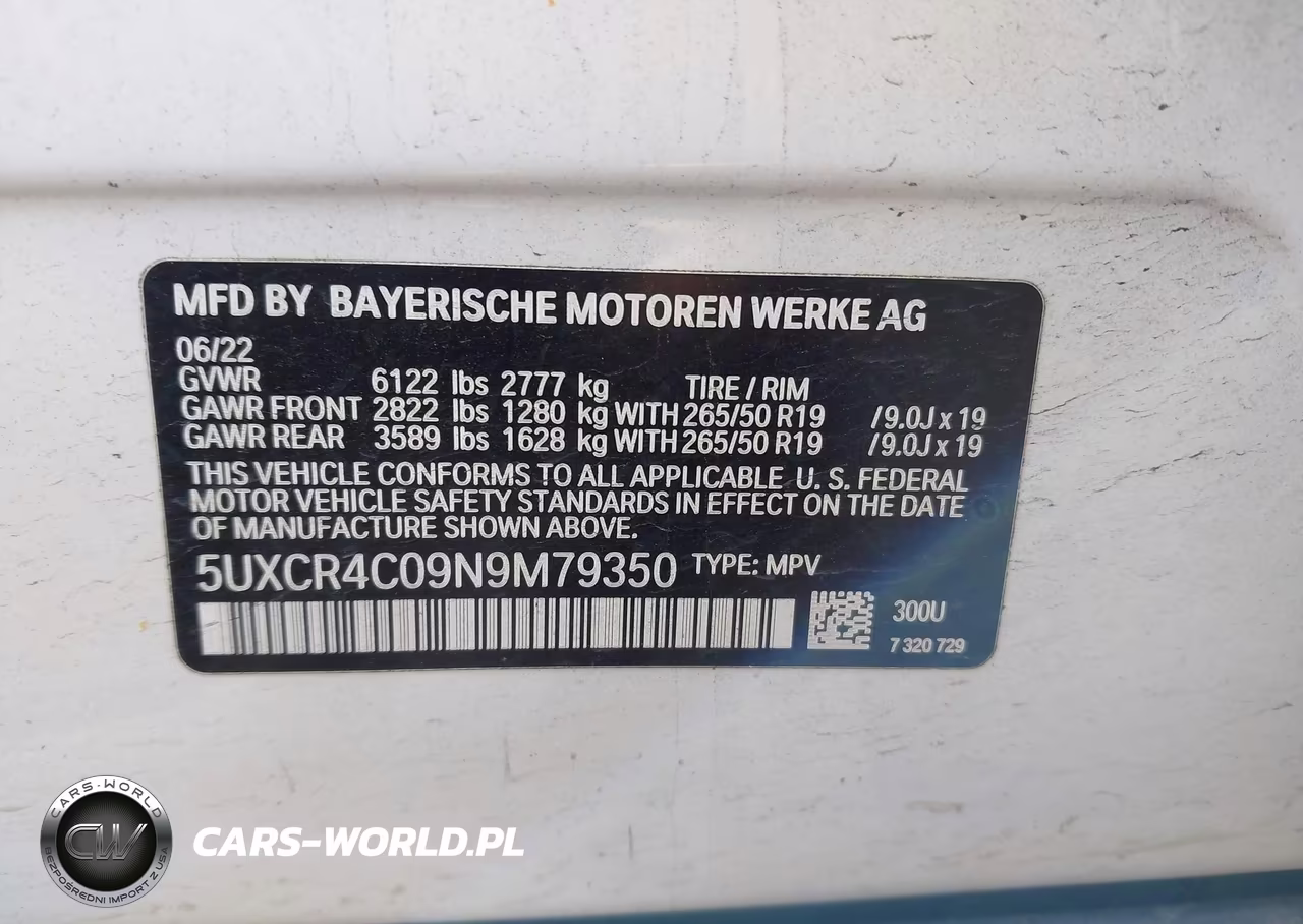 2022 BMW X5 Sdrive40I VIN:5UXCR4C09N9M79350 - 9