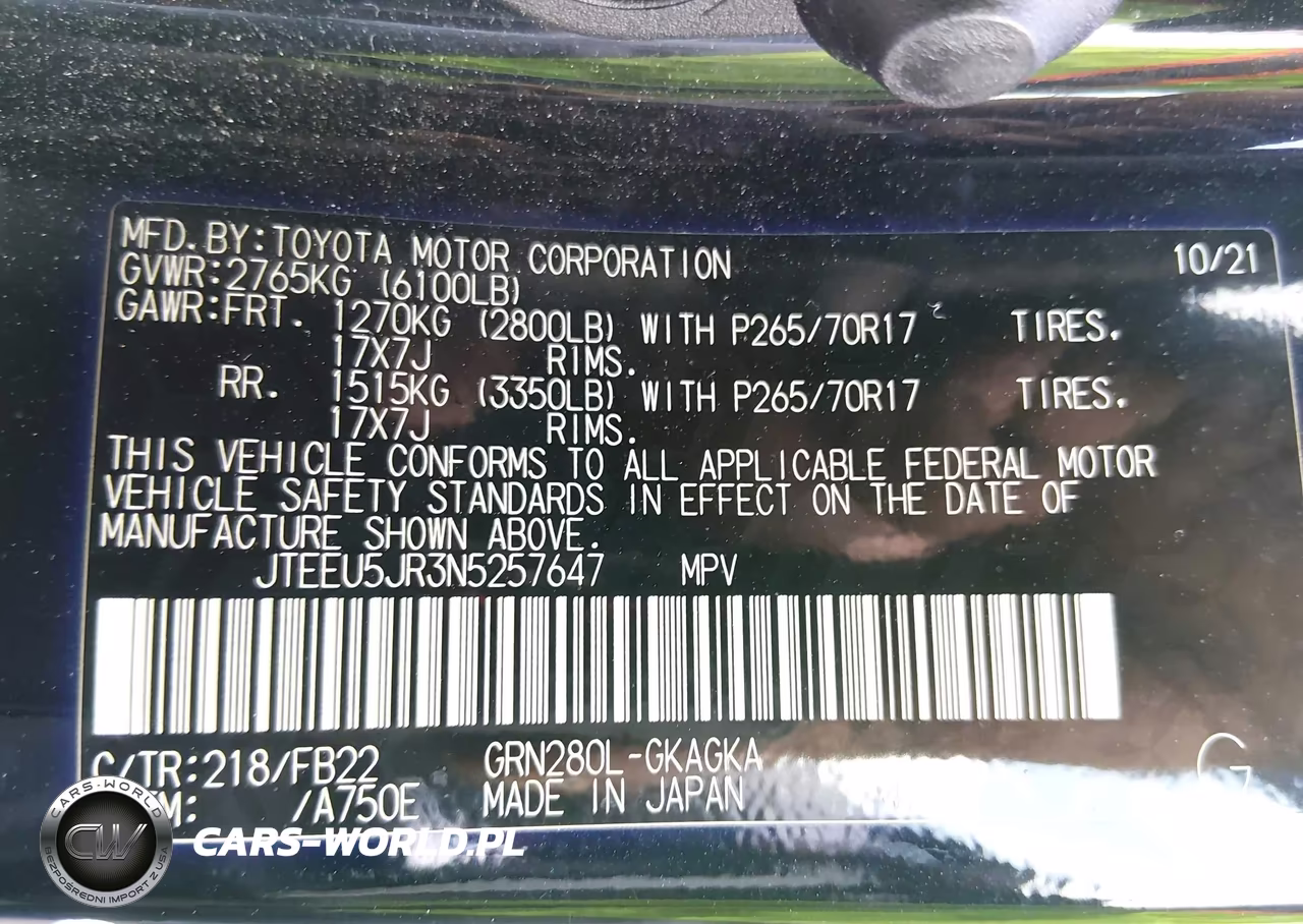 2022 Toyota 4Runner Sr5 VIN:JTEEU5JR3N5257647 - 9