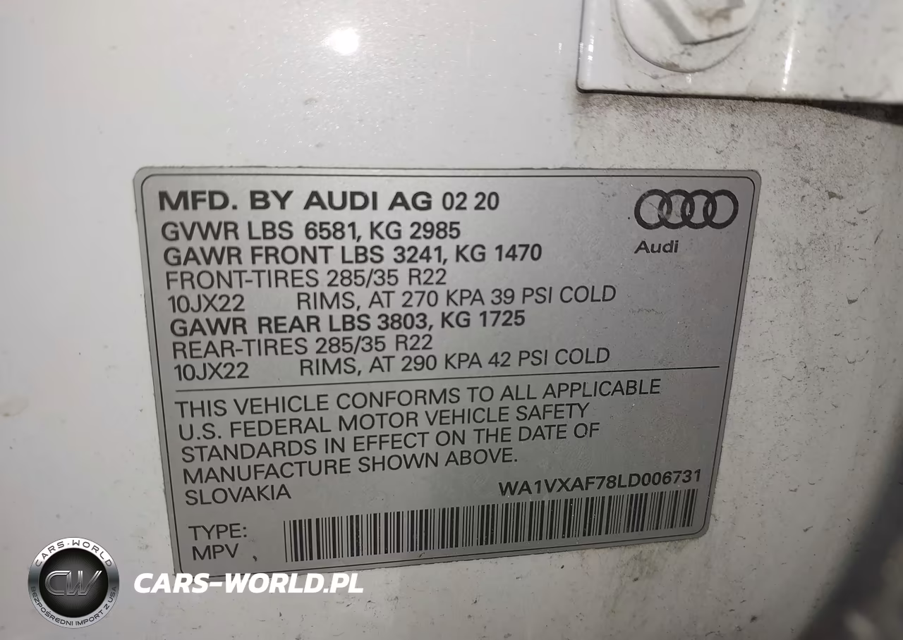 2020 Audi Q7 Prestige 55 Tfsi Quattro Tiptronic VIN:WA1VXAF78LD006731 - 9
