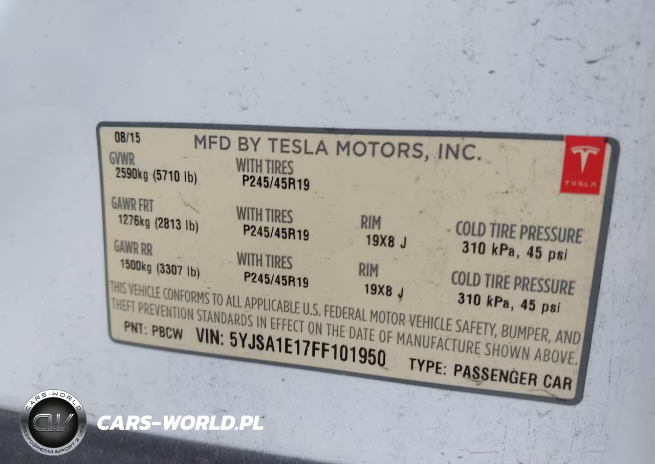 2015 Tesla Model S 60-70-85 VIN:5YJSA1E17FF101950 - 9