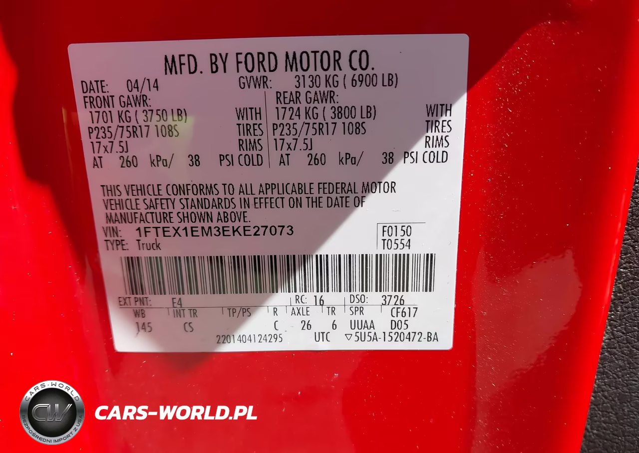 2014 Ford F-150 Xl VIN:1FTEX1EM3EKE27073 - 9