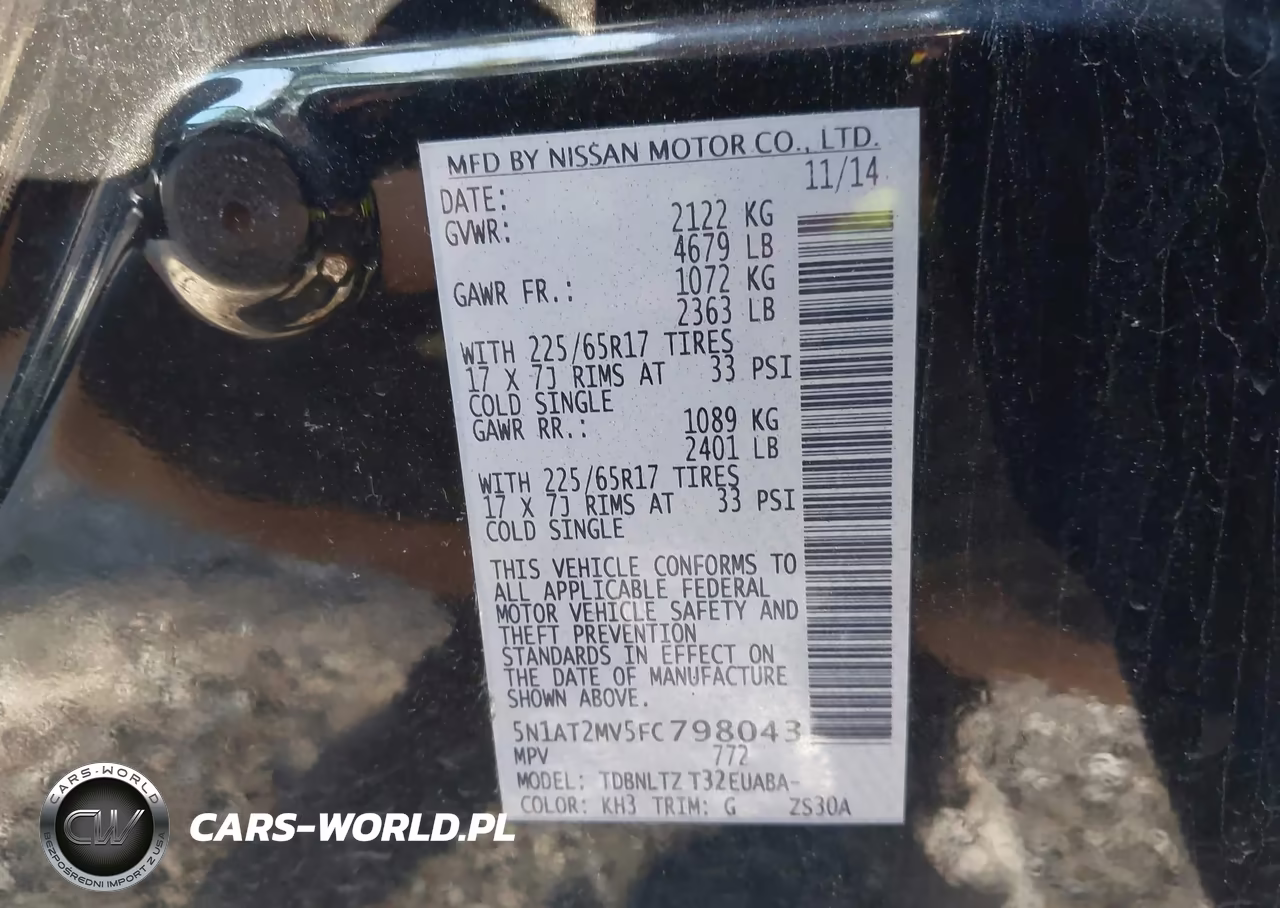 2015 Nissan Rogue Sv VIN:5N1AT2MV5FC798043 - 9