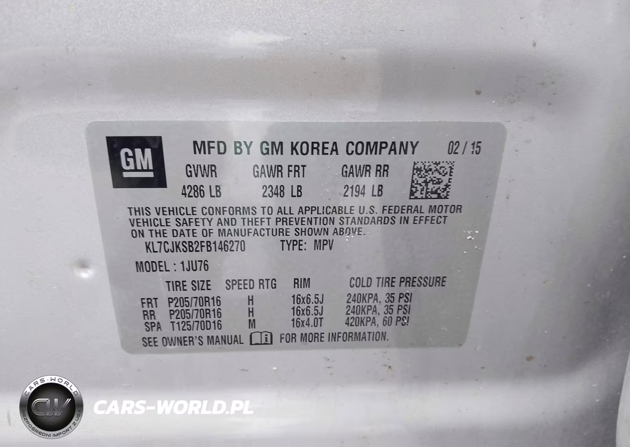 2015 Chevrolet Trax 1Ls VIN:KL7CJKSB2FB146270 - 9