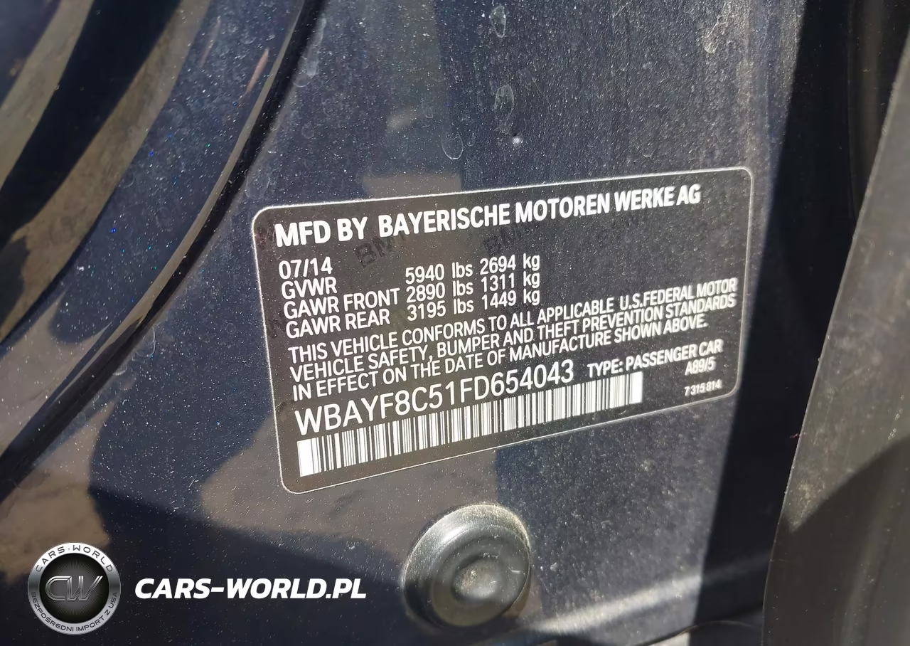 2015 BMW 750Li xDrive VIN:WBAYF8C51FD654043 - 9