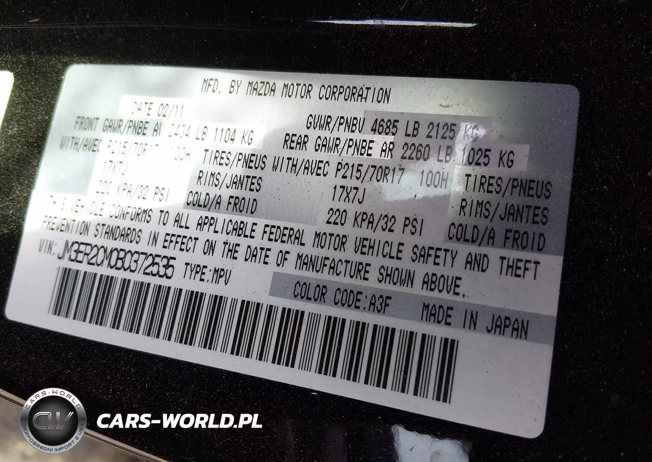 2011 Mazda Cx-7 I Touring VIN:JM3ER2CM0B0372535 - 9