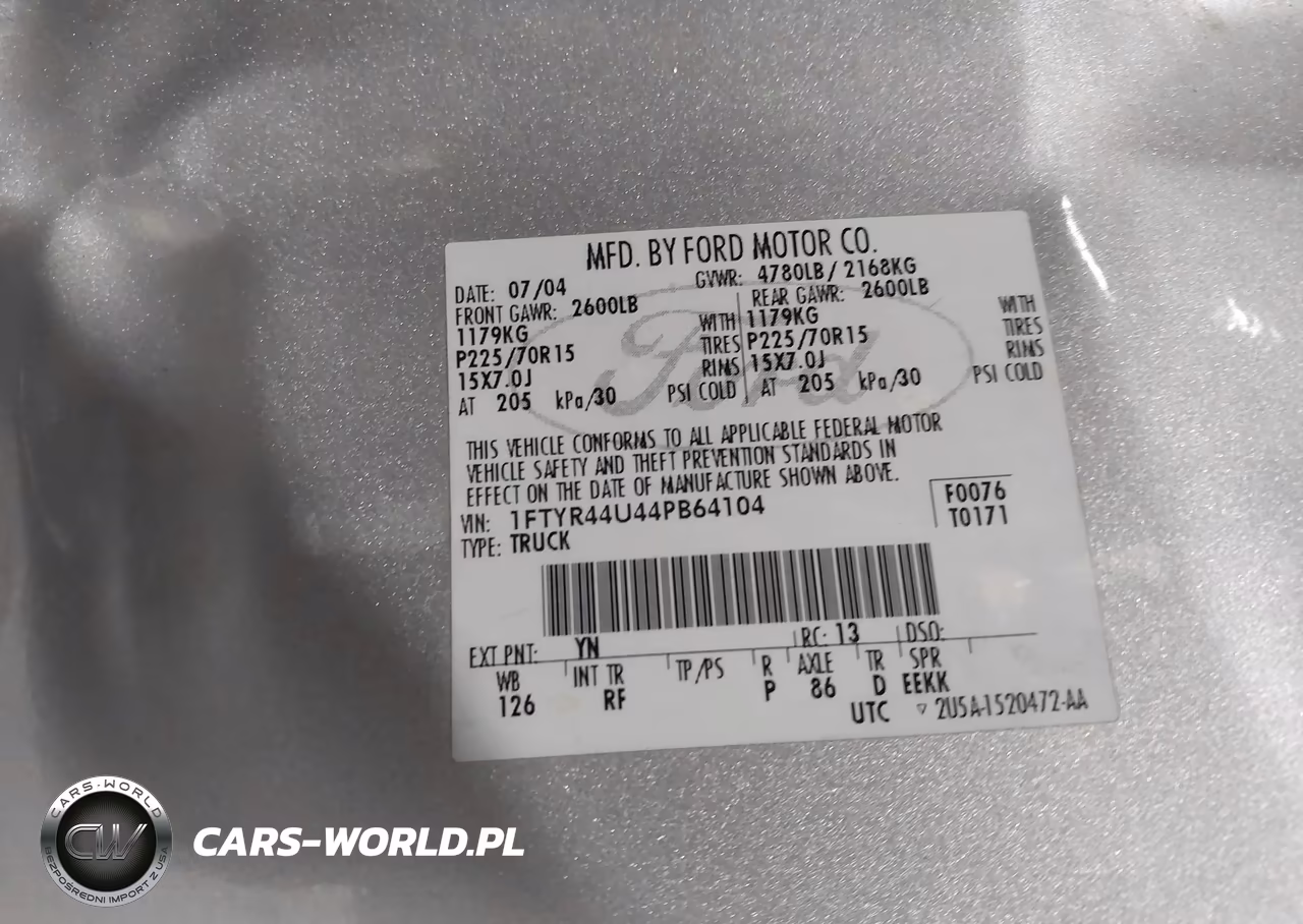 2004 Ford Ranger Edge-Tremor-Xlt VIN:1FTYR44U44PB64104 - 9