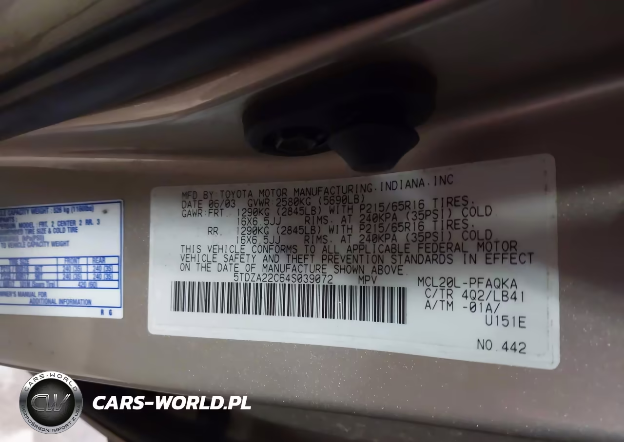 2004 Toyota Sienna Xle VIN:5TDZA22C64S039072 - 9