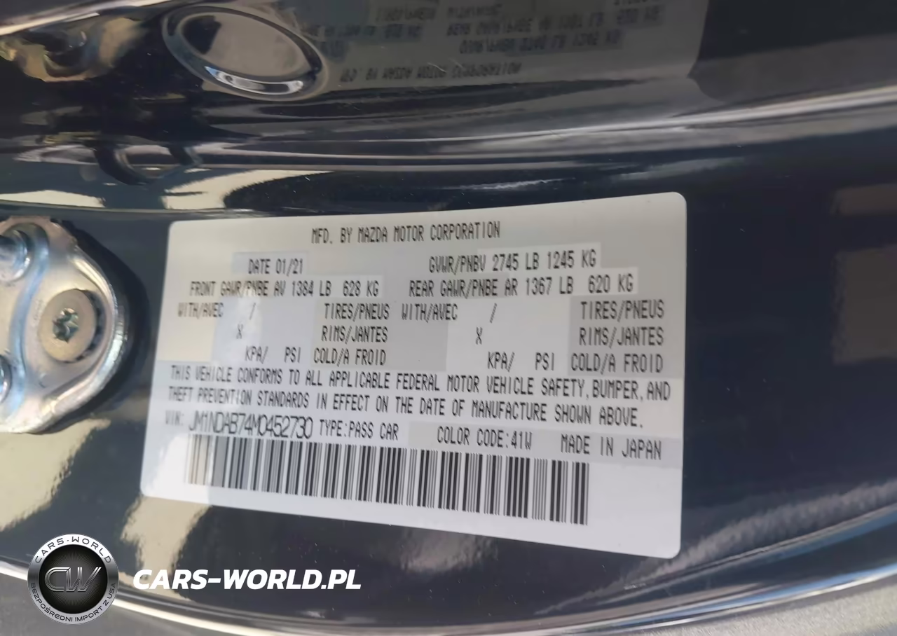 2021 Mazda Mx-5 Miata Sport VIN:JM1NDAB74M0452730 - 9