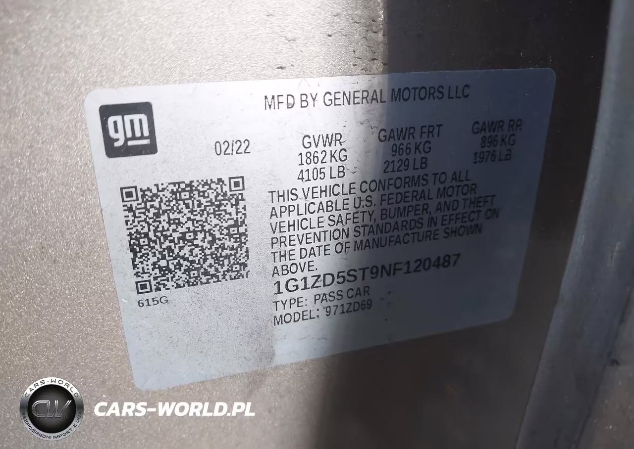 2022 Chevrolet Malibu Fwd Lt VIN:1G1ZD5ST9NF120487 - 9