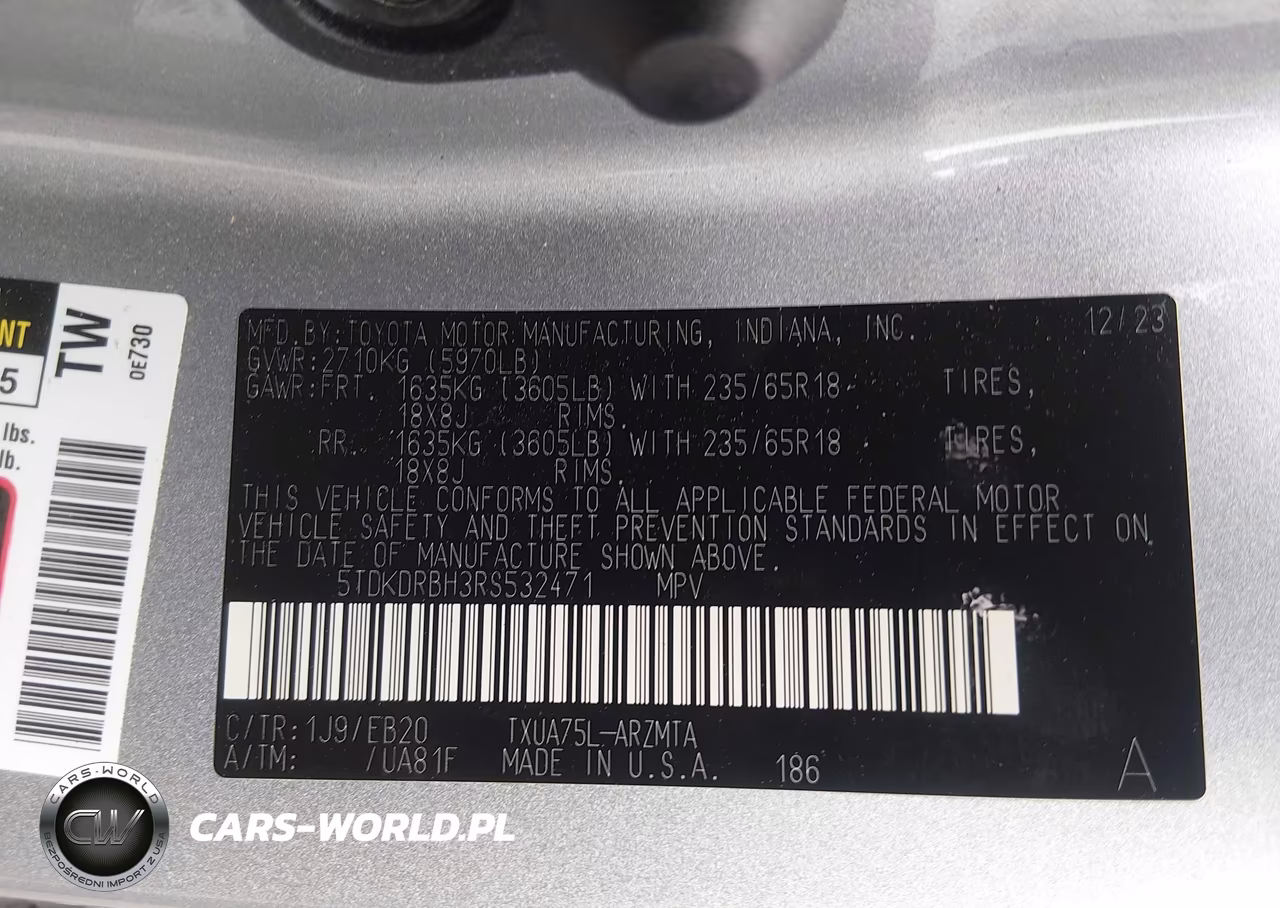 2024 Toyota Highlander Xle VIN:5TDKDRBH3RS532471 - 9