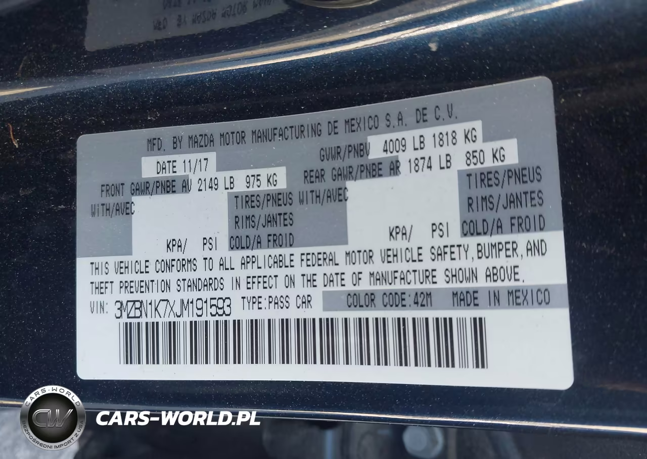 2018 Mazda Mazda3 Sport VIN:3MZBN1K7XJM191593 - 9