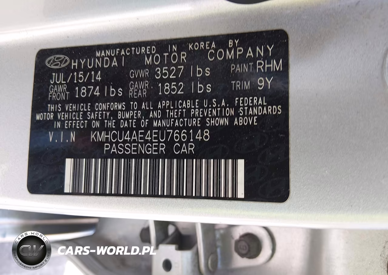 2014 Hyundai Accent Gls VIN:KMHCU4AE4EU766148 - 9