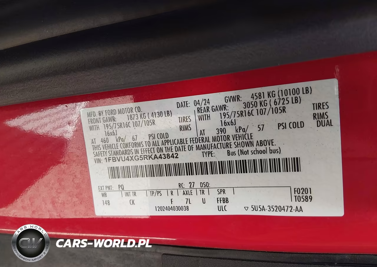 2024 Ford Transit-350 Passenger Van Xlt VIN:1FBVU4XG5RKA43842 - 8