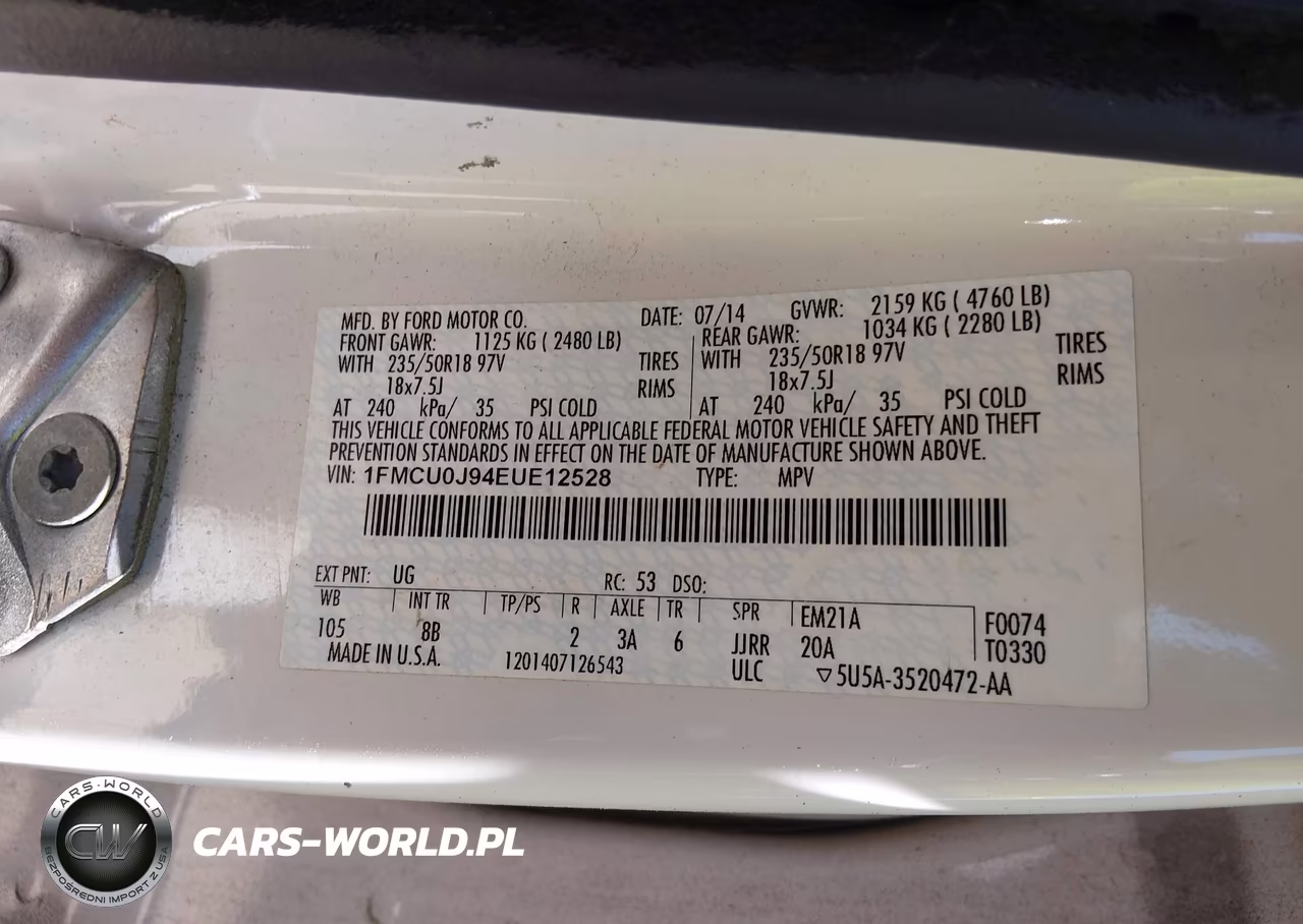 2014 Ford Escape Titanium VIN:1FMCU0J94EUE12528 - 9
