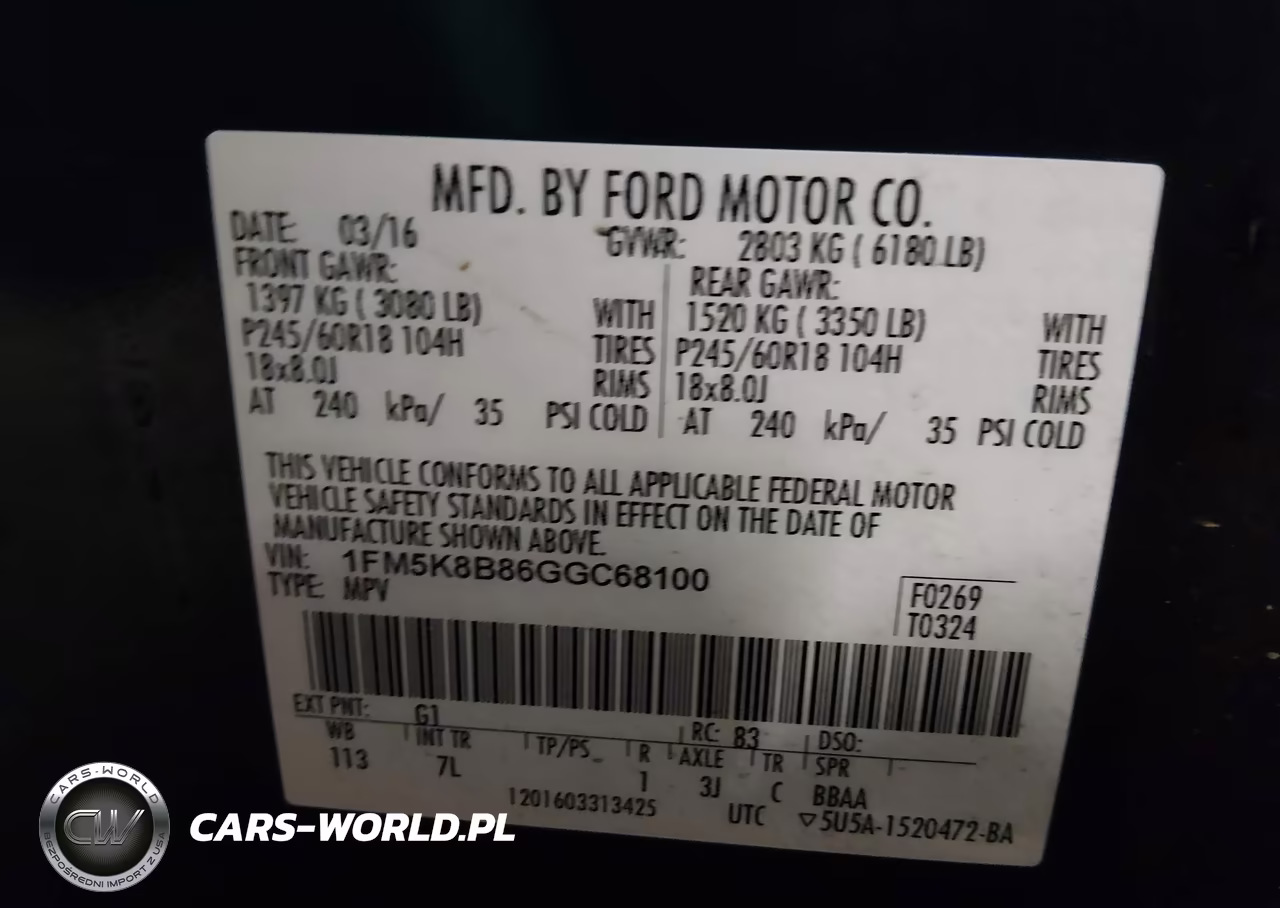 2016 Ford Explorer VIN:1FM5K8B86GGC68100 - 9