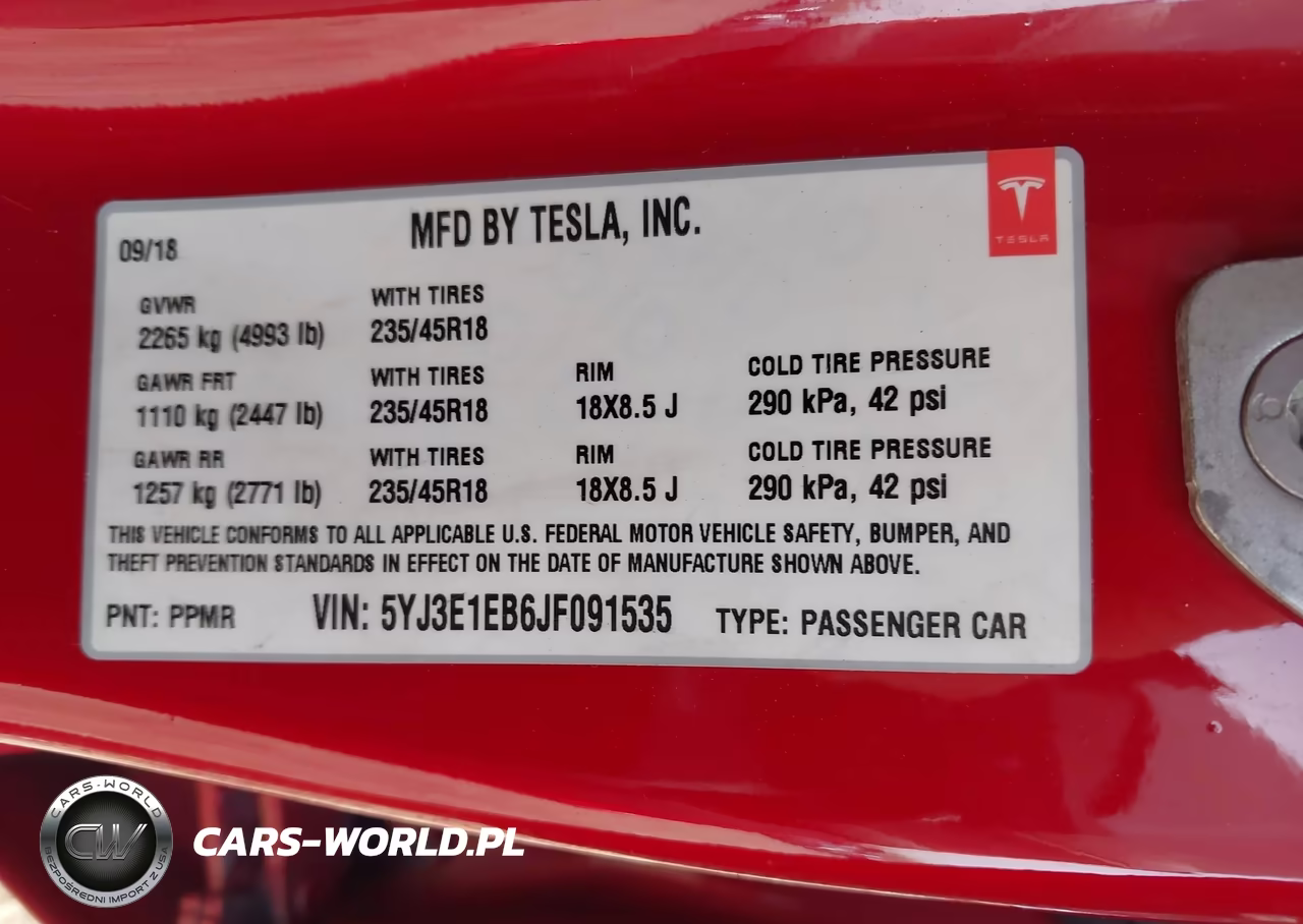 2018 Tesla Model 3 Long Range-Performance VIN:5YJ3E1EB6JF091535 - 9