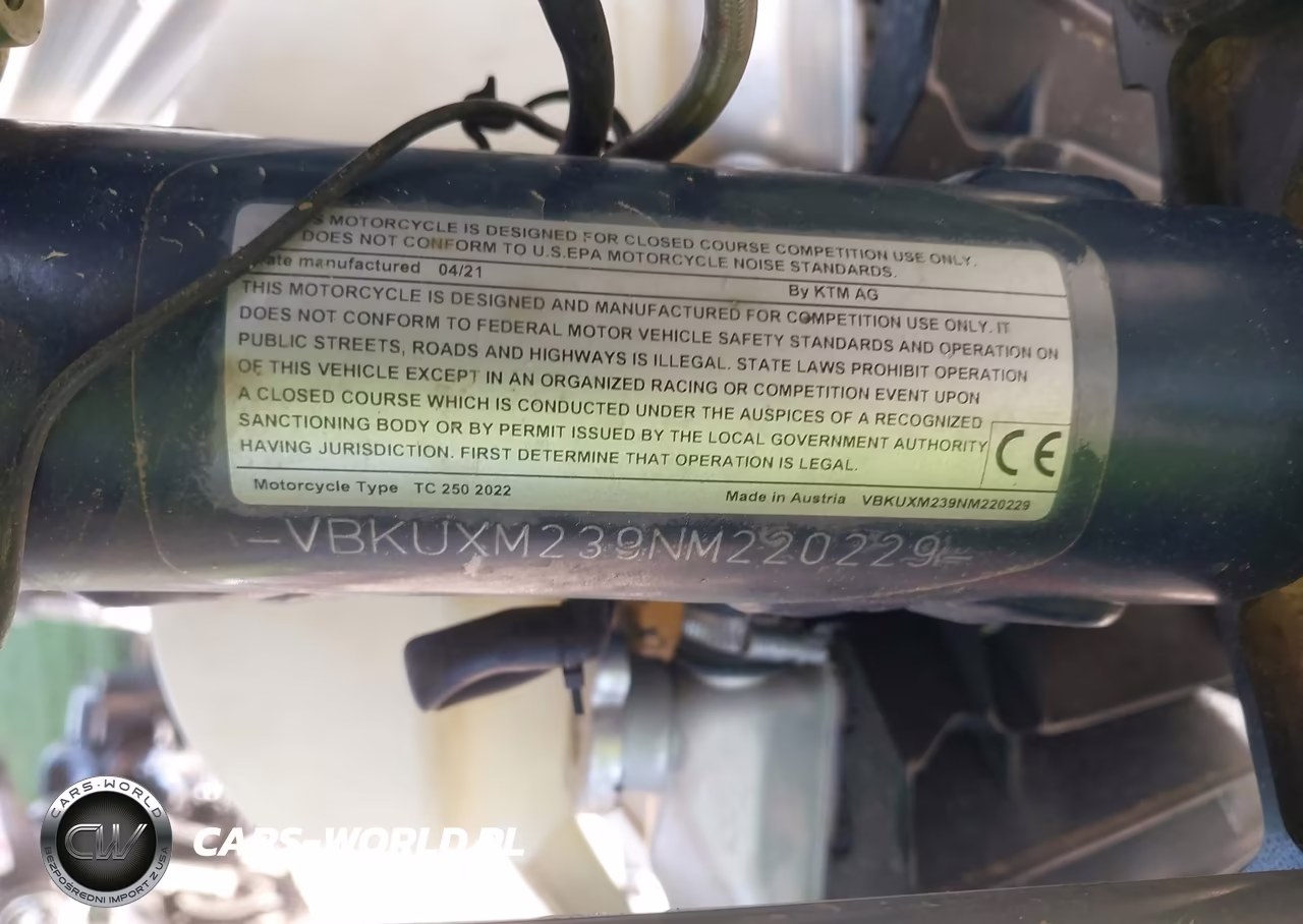 2022 Husqvarna Tc250 VIN:VBKUXM239NM220229 - 10