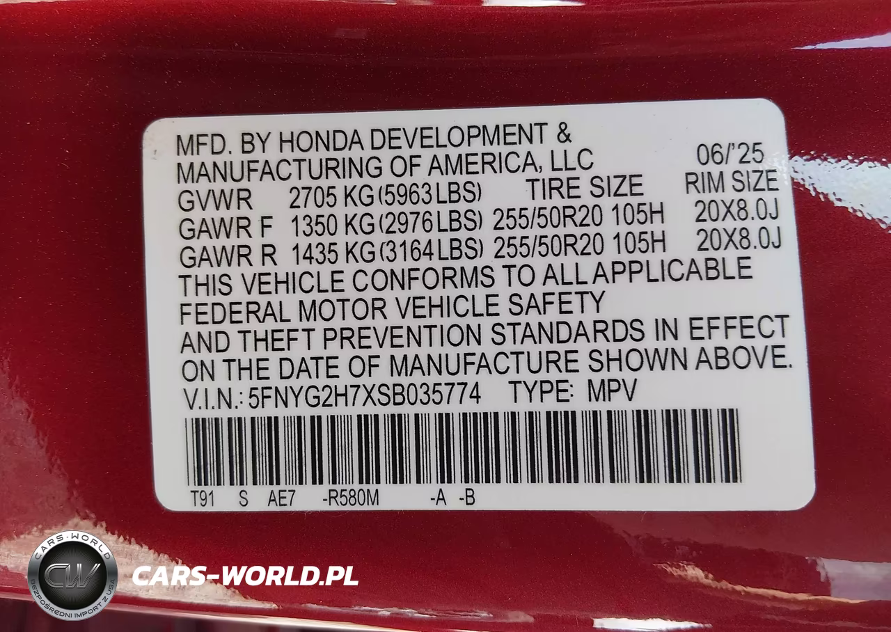 2025 Honda Pilot Touring VIN:5FNYG2H7XSB035774 - 9