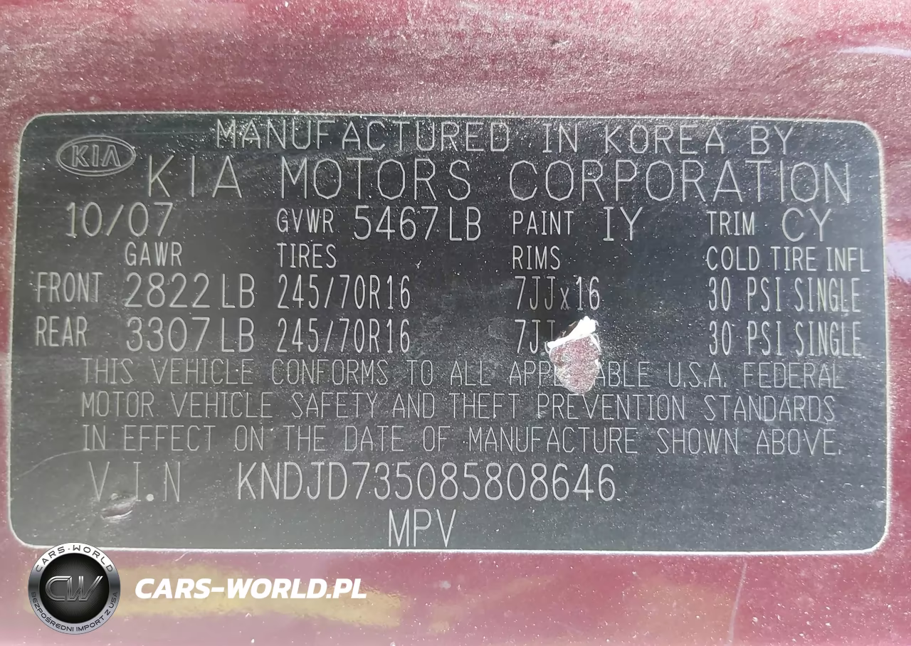 2008 Kia Sorento Lx VIN:KNDJD735085808646 - 9