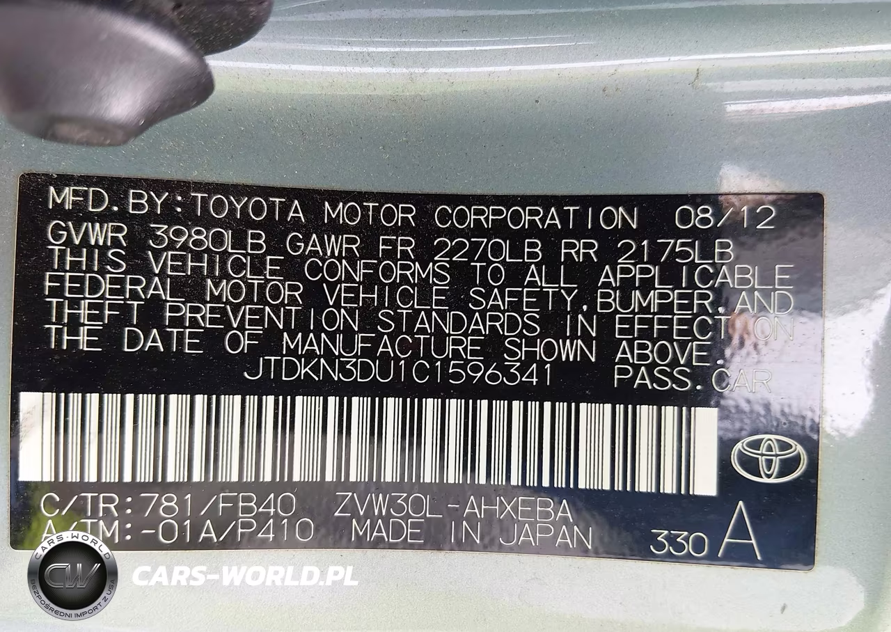 2012 Toyota Prius Three VIN:JTDKN3DU1C1596341 - 9