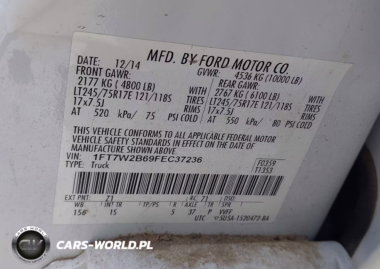 2015 Ford F-250 Xl VIN:1FT7W2B69FEC37236 - 9