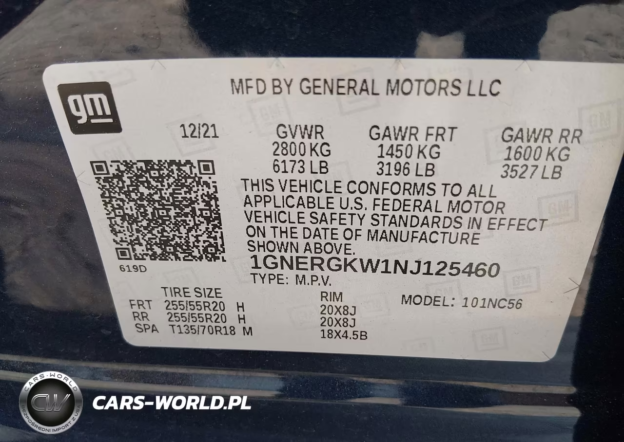 2022 Chevrolet Traverse Fwd Lt Cloth VIN:1GNERGKW1NJ125460 - 9