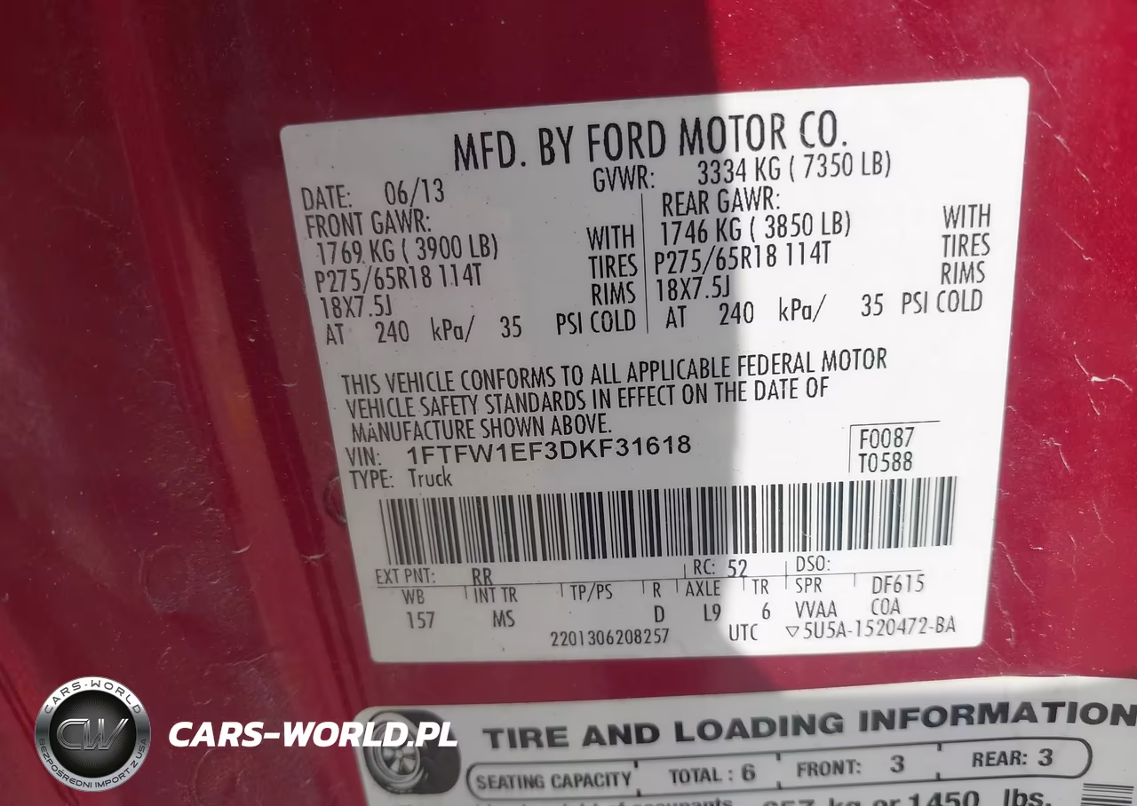2013 Ford F-150 Xlt VIN:1FTFW1EF3DKF31618 - 9