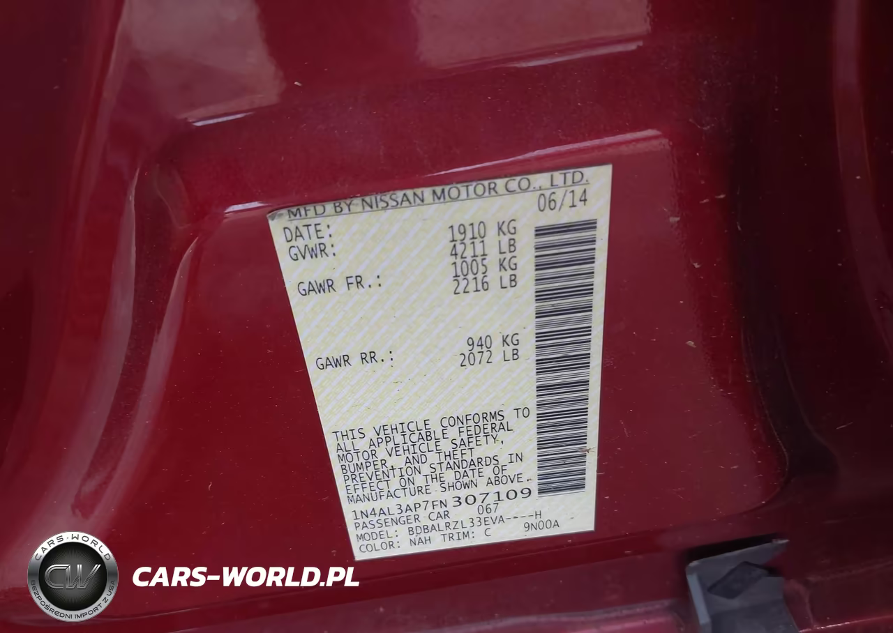 2015 Nissan Altima 2.5 Sl VIN:1N4AL3AP7FN307109 - 9