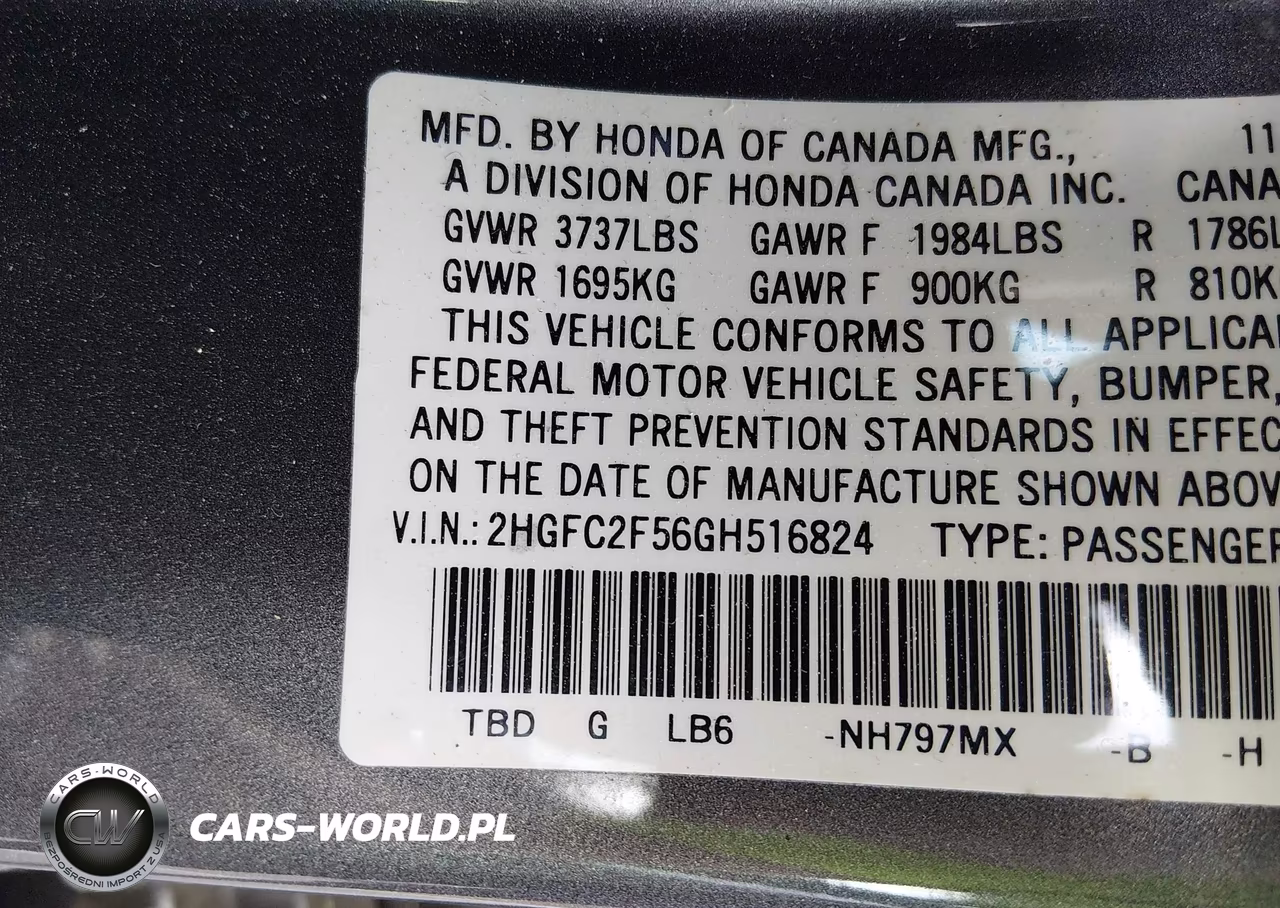 2016 Honda Civic Lx VIN:2HGFC2F56GH516824 - 9