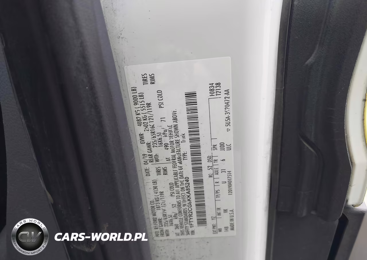 2019 Ford Transit-250 VIN:1FTYR2CG8KKA85240 - 9