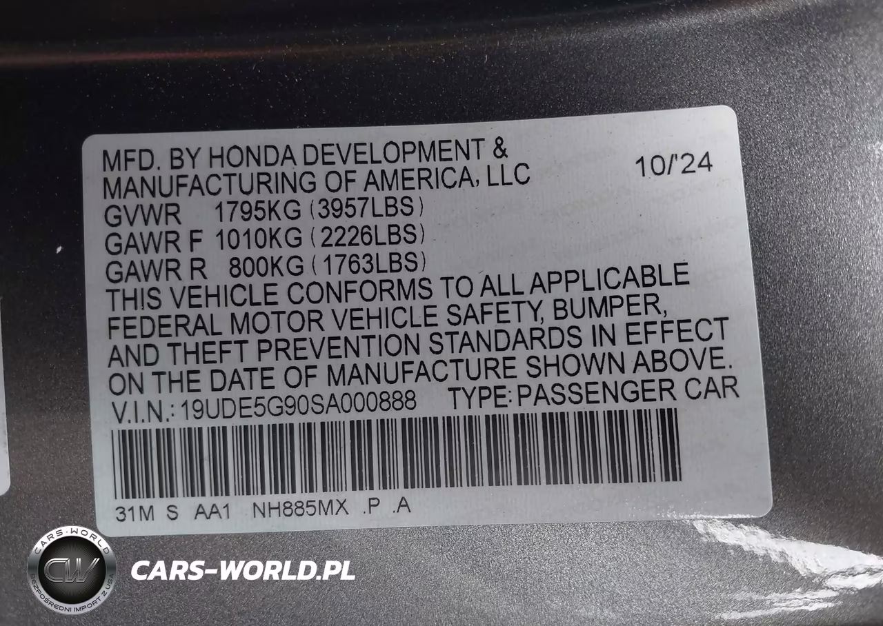 2025 Acura Integra Type S VIN:19UDE5G90SA000888 - 9