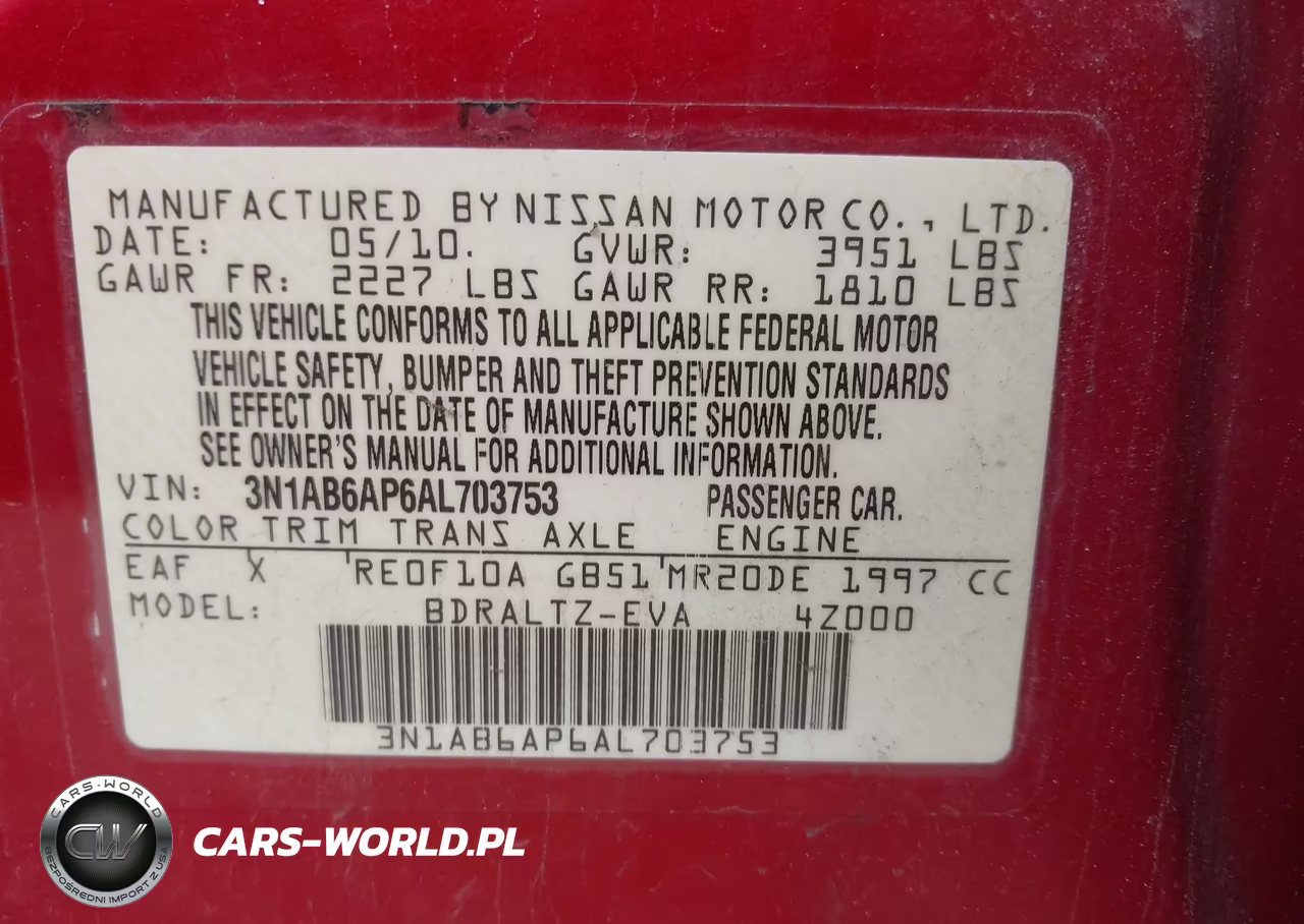 2010 Nissan Sentra 2.0Sr VIN:3N1AB6AP6AL703753 - 9