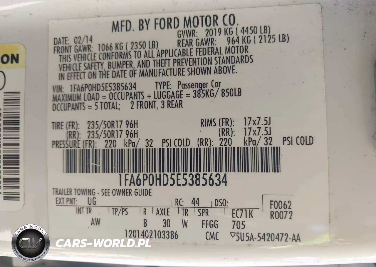 2014 Ford Fusion Se VIN:1FA6P0HD5E5385634 - 9