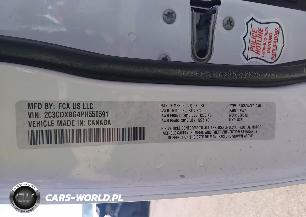 2023 Dodge Charger Sxt VIN:2C3CDXBG4PH550591 - 9